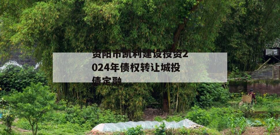 资阳市凯利建设投资2024年债权转让城投债定融