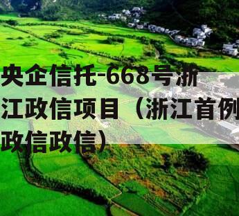 央企信托-668号浙江政信项目（浙江首例政信政信）