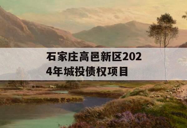 石家庄高邑新区2024年城投债权项目