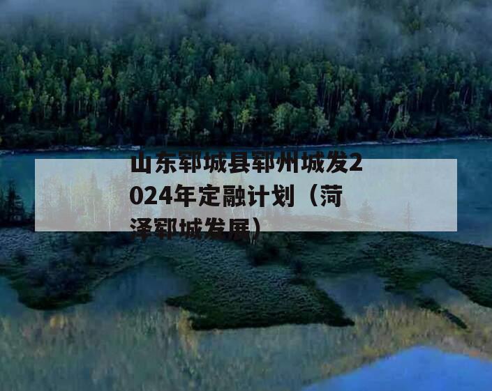 山东郓城县郓州城发2024年定融计划（菏泽郓城发展）