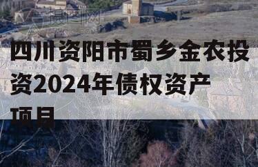 四川资阳市蜀乡金农投资2024年债权资产项目