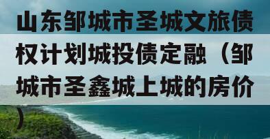 山东邹城市圣城文旅债权计划城投债定融（邹城市圣鑫城上城的房价）