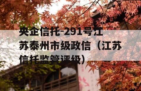 央企信托-291号江苏泰州市级政信（江苏信托监管评级）