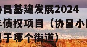 协昌基建发展2024年债权项目（协昌小区属于哪个街道）