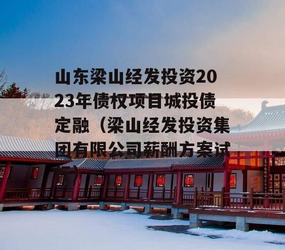 山东梁山经发投资2023年债权项目城投债定融（梁山经发投资集团有限公司薪酬方案试行）