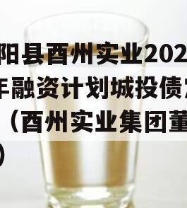 酉阳县酉州实业2024年融资计划城投债定融（酉州实业集团董事长）