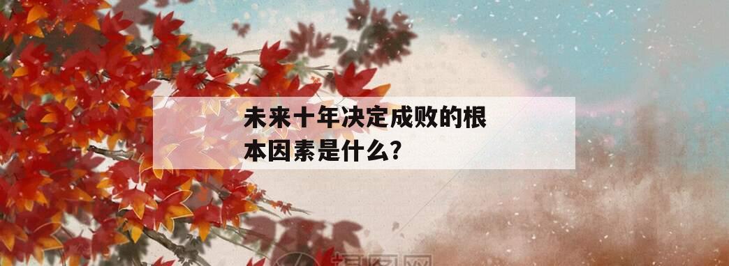 未来十年决定成败的根本因素是什么？