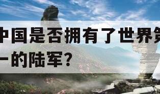 中国是否拥有了世界第一的陆军？