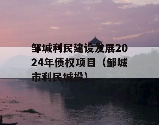 邹城利民建设发展2024年债权项目（邹城市利民城投）