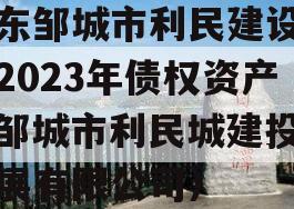 山东邹城市利民建设发展2023年债权资产（邹城市利民城建投资发展有限公司）