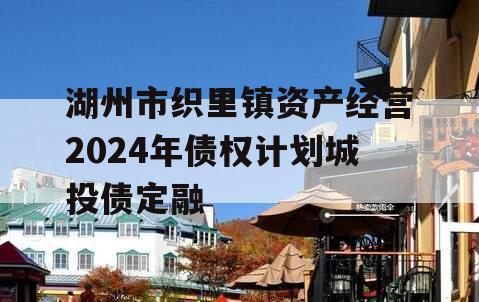 湖州市织里镇资产经营2024年债权计划城投债定融