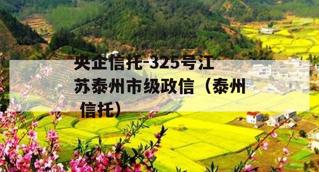 央企信托-325号江苏泰州市级政信（泰州 信托）