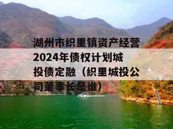 湖州市织里镇资产经营2024年债权计划城投债定融（织里城投公司董事长是谁）