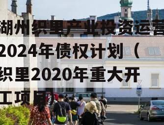 湖州织里产业投资运营2024年债权计划（织里2020年重大开工项目）