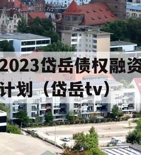 2023岱岳债权融资计划（岱岳tv）