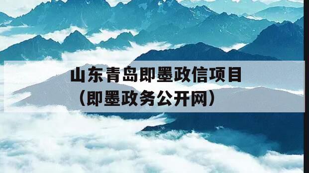 山东青岛即墨政信项目（即墨政务公开网）