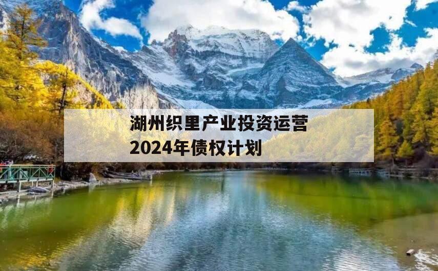 湖州织里产业投资运营2024年债权计划