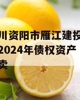 四川资阳市雁江建投水务2024年债权资产拍卖