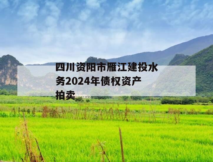 四川资阳市雁江建投水务2024年债权资产拍卖