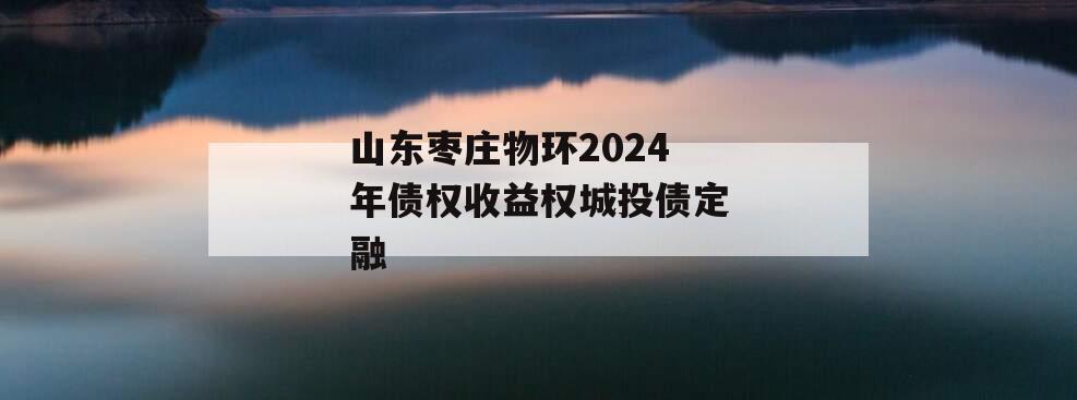 山东枣庄物环2024年债权收益权城投债定融