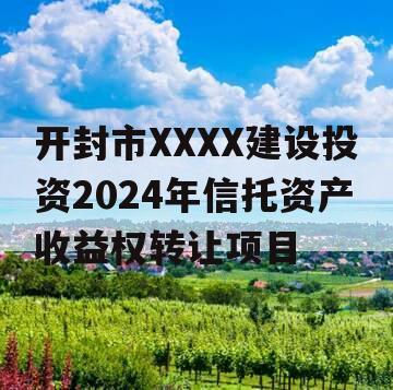 开封市XXXX建设投资2024年信托资产收益权转让项目