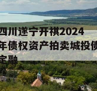 四川遂宁开祺2024年债权资产拍卖城投债定融