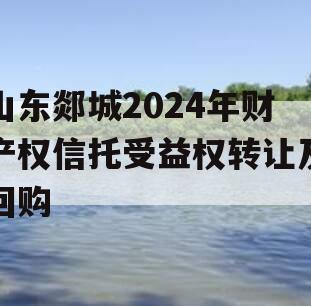 山东郯城2024年财产权信托受益权转让及回购