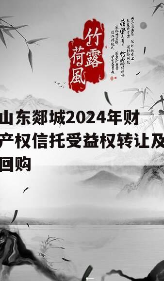 山东郯城2024年财产权信托受益权转让及回购