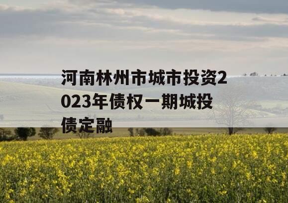 河南林州市城市投资2023年债权一期城投债定融