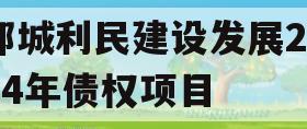 邹城利民建设发展2024年债权项目