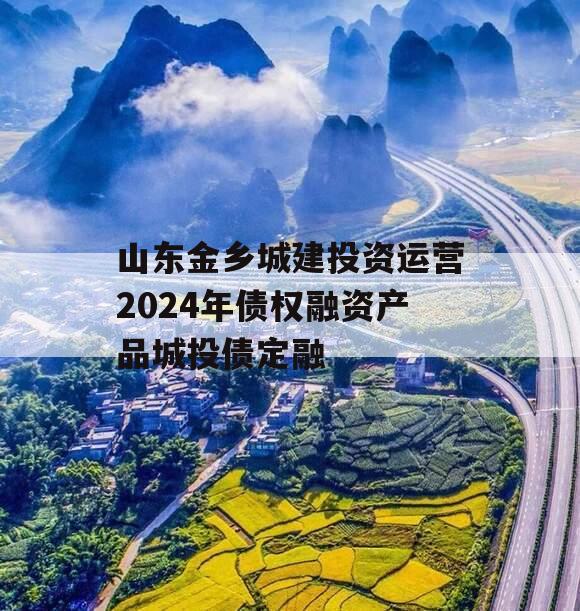 山东金乡城建投资运营2024年债权融资产品城投债定融