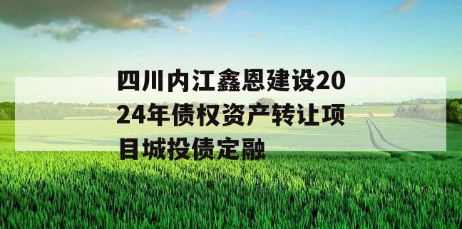 四川内江鑫恩建设2024年债权资产转让项目城投债定融