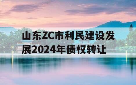 山东ZC市利民建设发展2024年债权转让