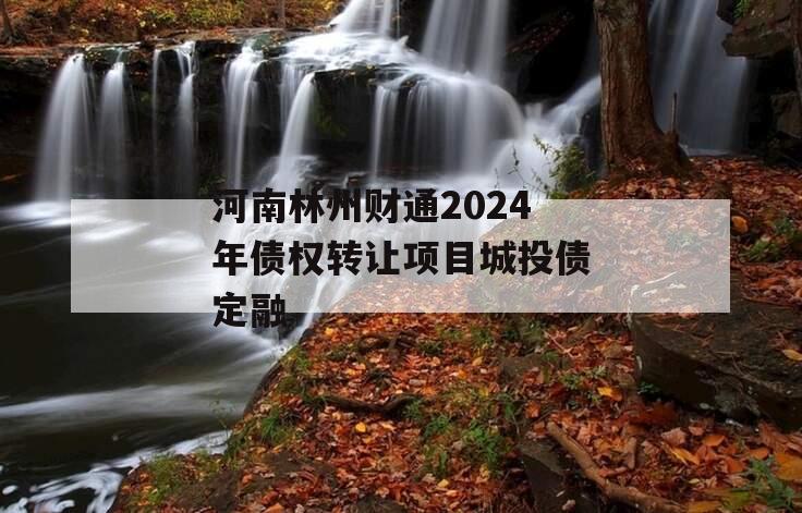 河南林州财通2024年债权转让项目城投债定融