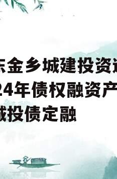 山东金乡城建投资运营2024年债权融资产品城投债定融