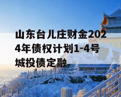 山东台儿庄财金2024年债权计划1-4号城投债定融