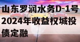 山东罗润水务D-1号2024年收益权城投债定融