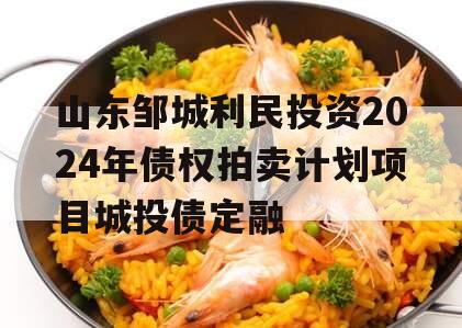 山东邹城利民投资2024年债权拍卖计划项目城投债定融