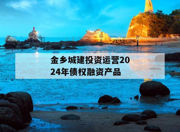 金乡城建投资运营2024年债权融资产品