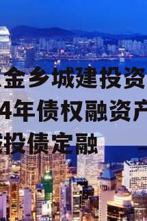 山东金乡城建投资运营2024年债权融资产品城投债定融