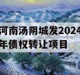 河南汤阴城发2024年债权转让项目
