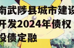 河南武陟县城市建设投资开发2024年债权城投债定融