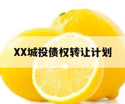 XX城投债权转让计划