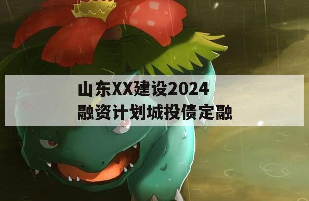 山东XX建设2024融资计划城投债定融