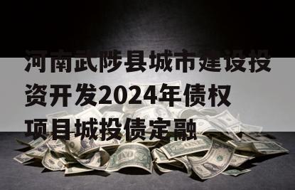 河南武陟县城市建设投资开发2024年债权项目城投债定融