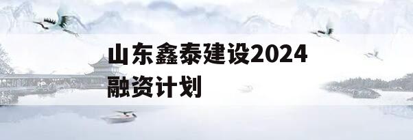 山东鑫泰建设2024融资计划