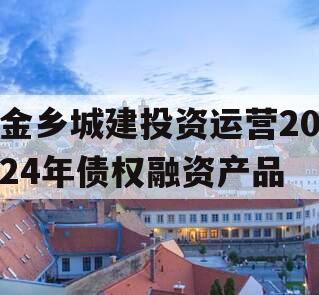 金乡城建投资运营2024年债权融资产品