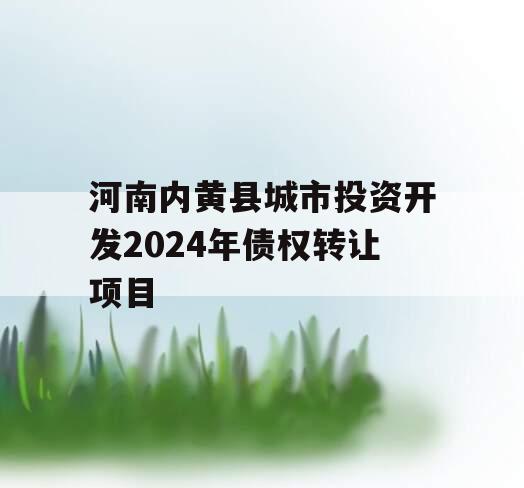 河南内黄县城市投资开发2024年债权转让项目