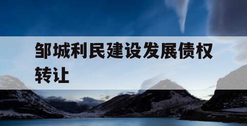 邹城利民建设发展债权转让