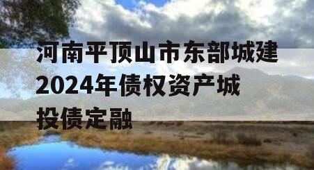 河南平顶山市东部城建2024年债权资产城投债定融